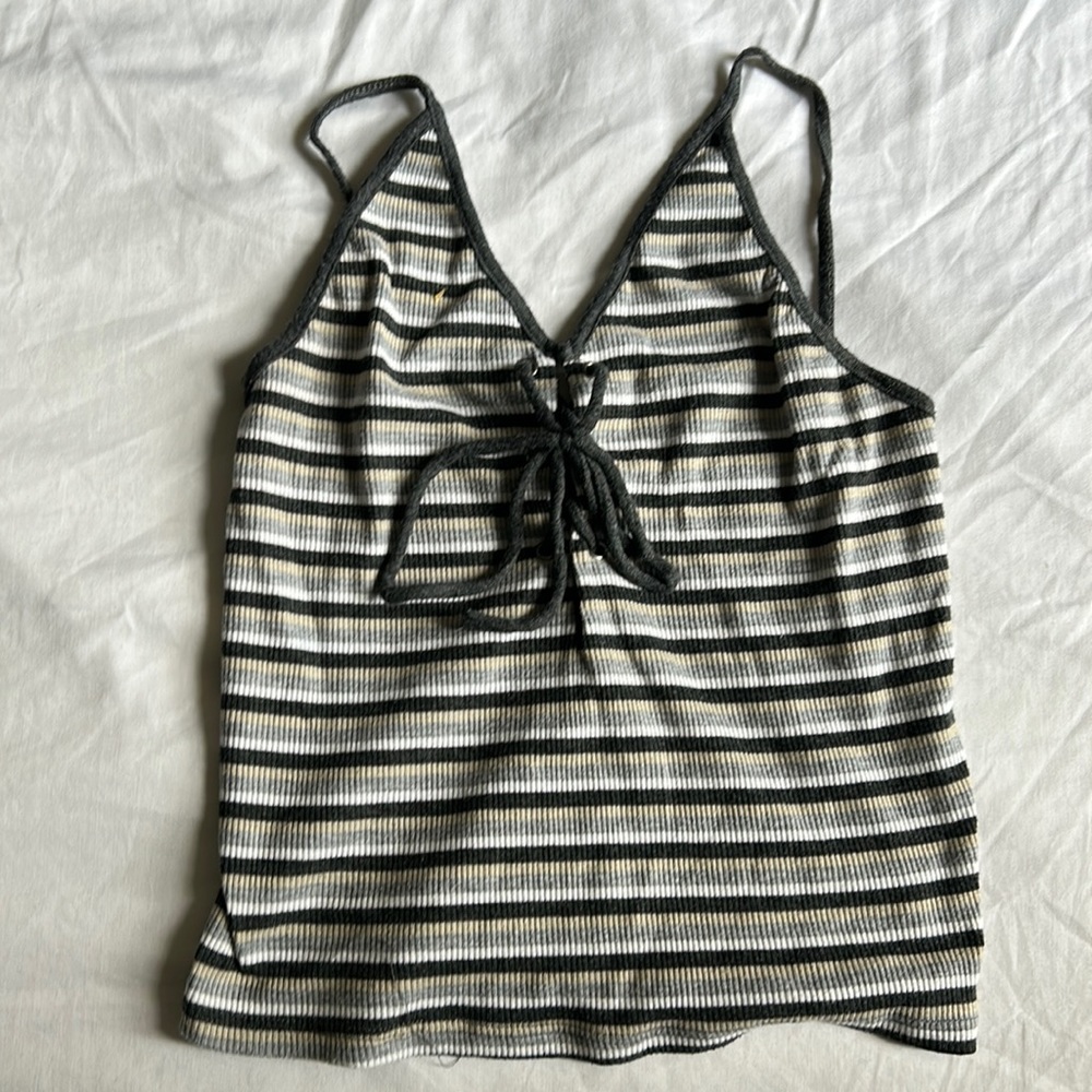 Tres Bien Striped Crop Top